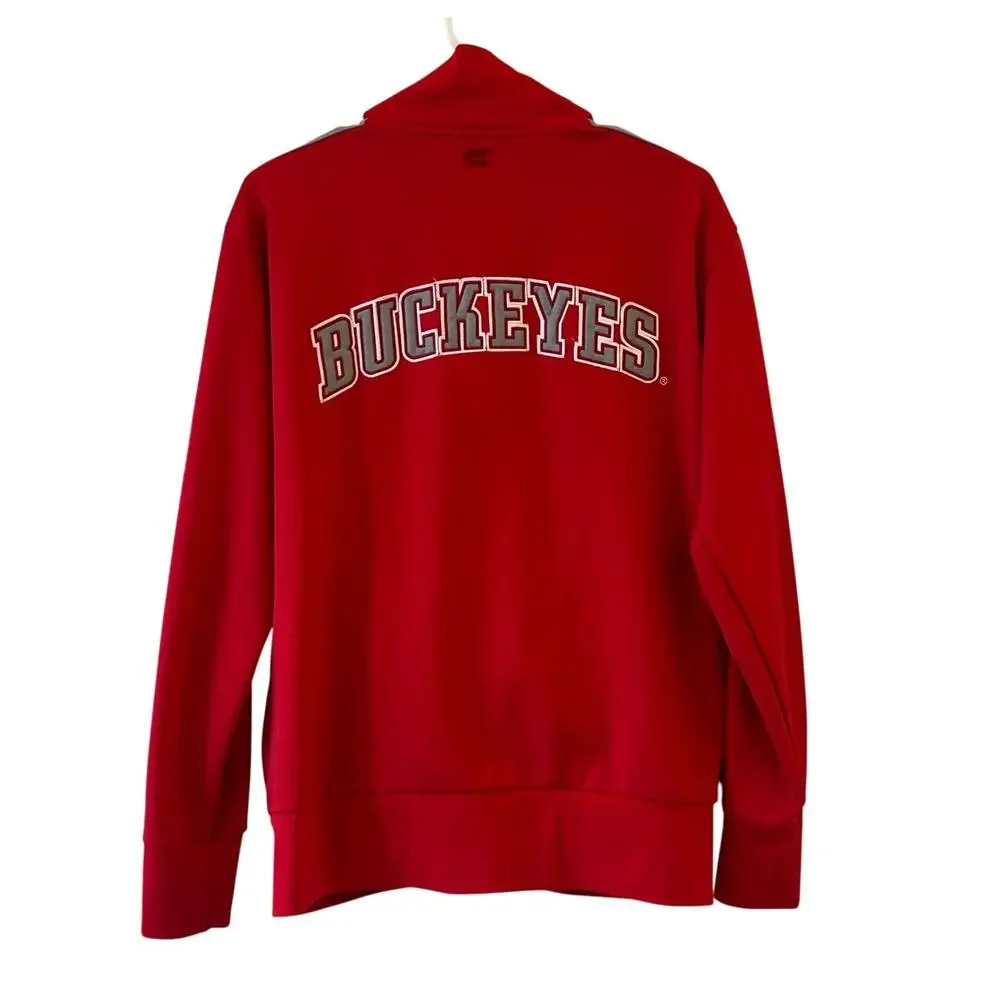 Vintage Colosseum Ohio State Buckeyes Full-Zip Track Jacket Red Gray Mens Medium